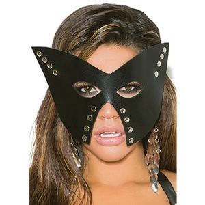 Studded Leather Cat Mask Adjustable
